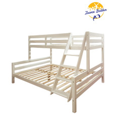 Massief houten drie persoons stapelbed