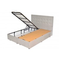 Box spring with storage space + luxury pocket mattress - buttons